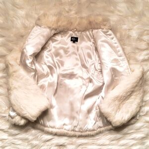 Niki Authentic Thick Soft Warm French China White Rabbit Fur Winter Jacket Coat